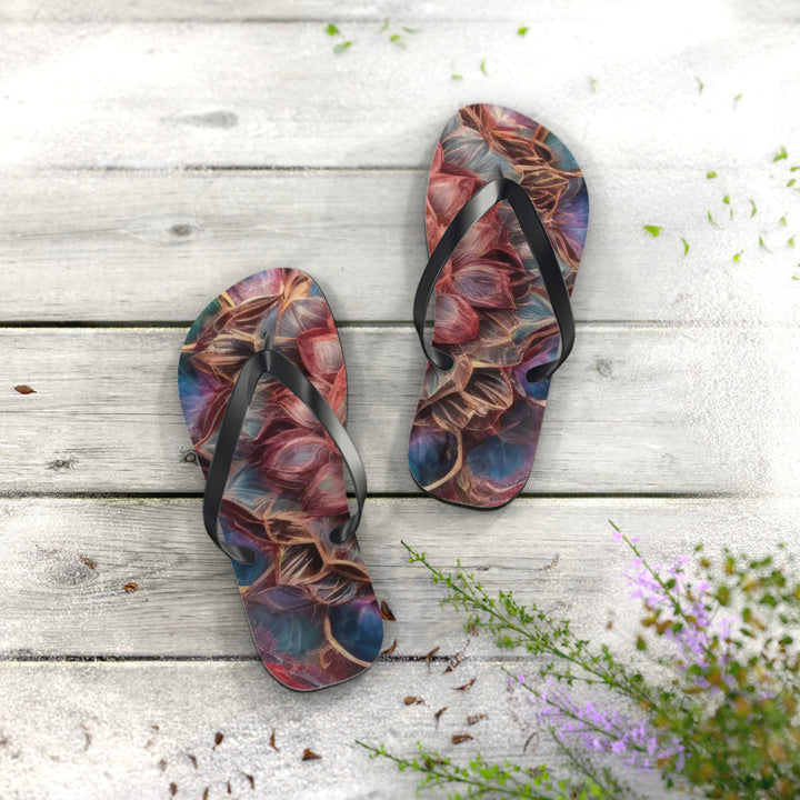 Ethereal Floral Mandala - Flip Flops - Shoes - g(0D·IO) - XL - Black sole -