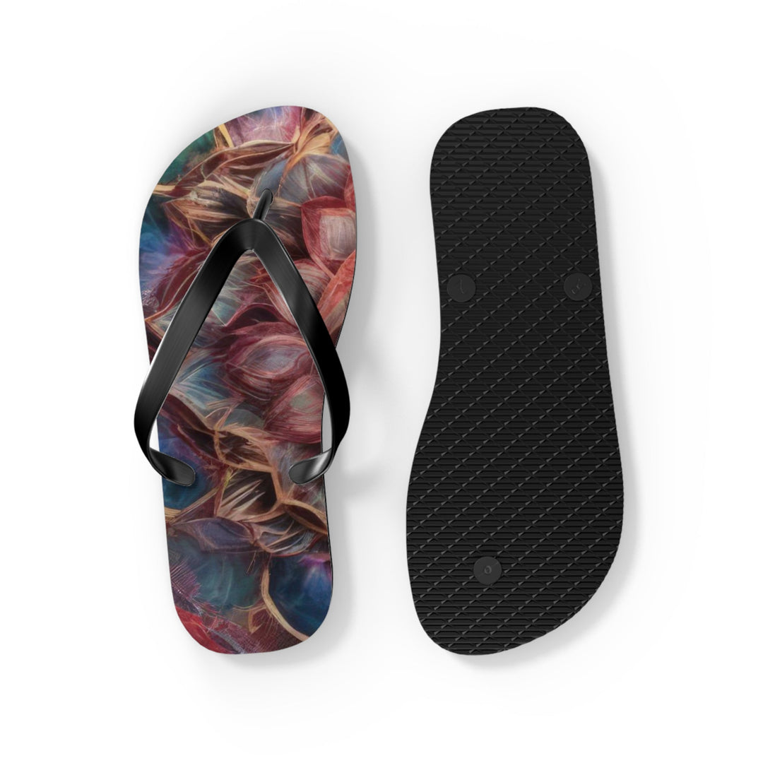 Ethereal Floral Mandala - Flip Flops - Shoes - g(0D·IO) - XL - Black sole -