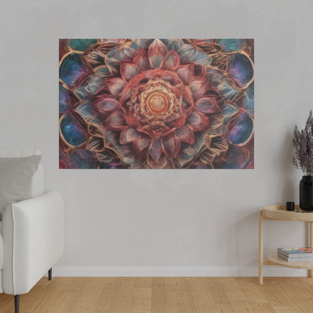 Ethereal Floral Mandala - Matte Canvas - Canvas - g(0D·IO) - 32" x 32" (Square) - 0.75'' -