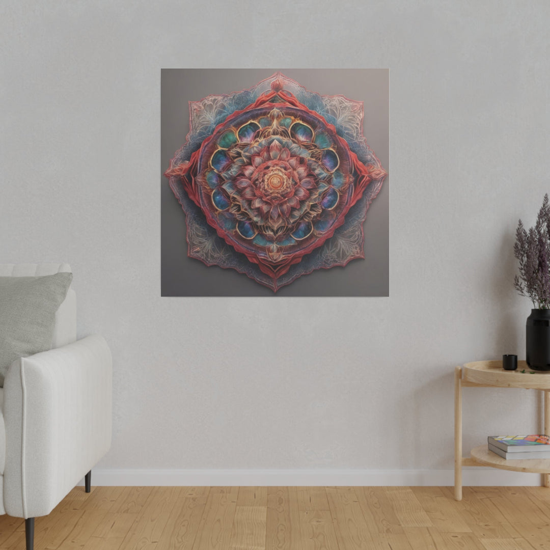 Ethereal Floral Mandala - Matte Canvas - Canvas - g(0D·IO) - 32" x 32" (Square) - 0.75'' -