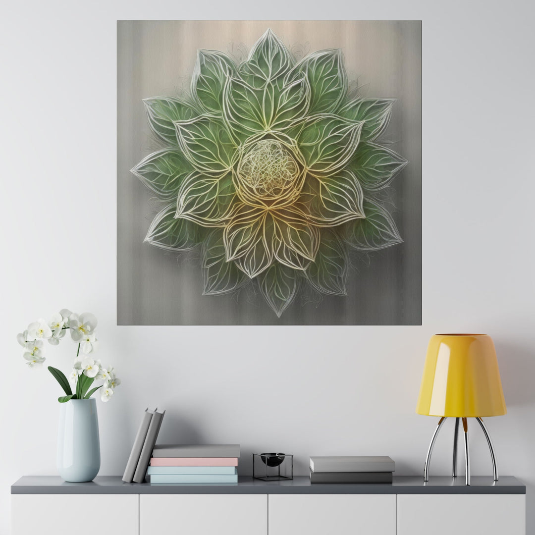 Ethereal Floral Mandala - Matte Canvas - Canvas - g(0D·IO) - 32" x 32" (Square) - 0.75'' -