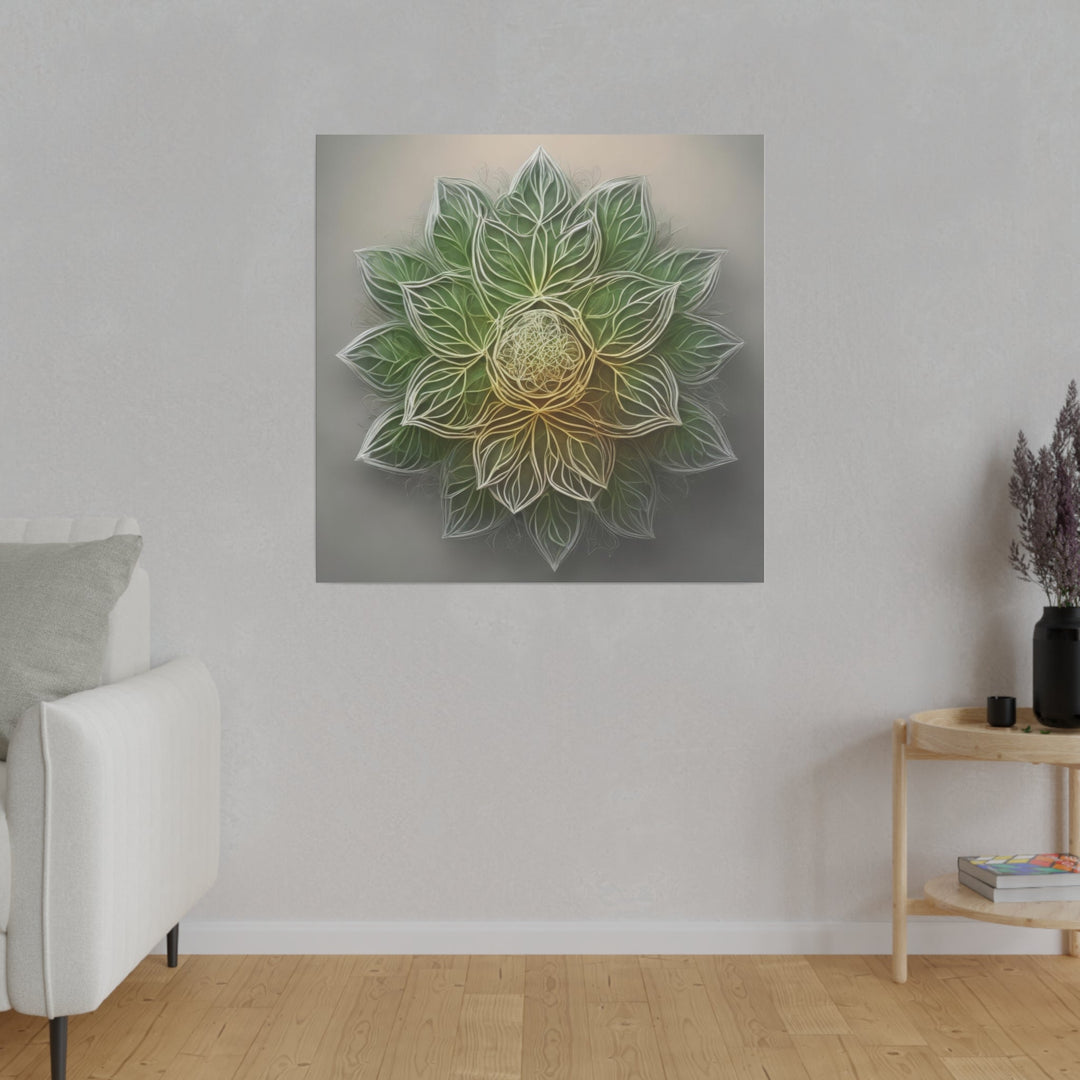 Ethereal Floral Mandala - Matte Canvas - Canvas - g(0D·IO) - 32" x 32" (Square) - 0.75'' -