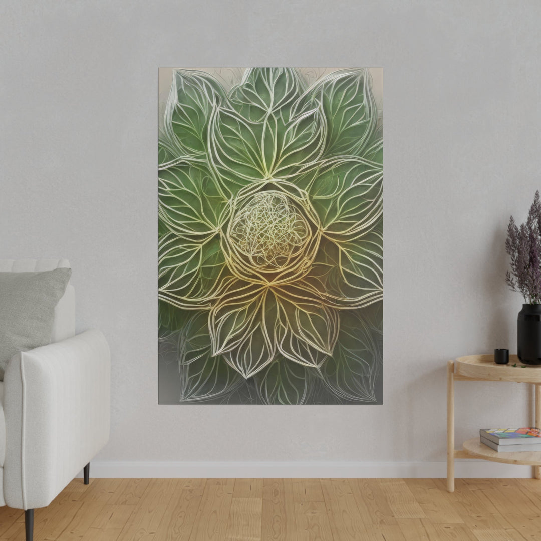 Ethereal Floral Mandala - Matte Canvas - Canvas - g(0D·IO) - 32" x 32" (Square) - 0.75'' -