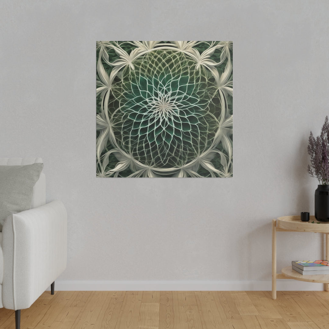 Ethereal Floral Mandala - Matte Canvas - Canvas - g(0D·IO) - 32" x 32" (Square) - 0.75'' -