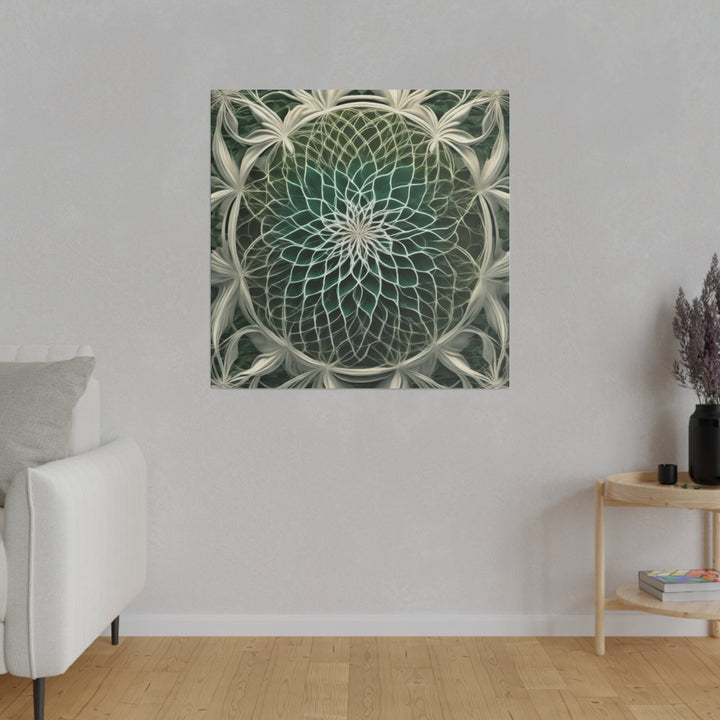 Ethereal Floral Mandala - Matte Canvas - Canvas - g(0D·IO) - 32" x 32" (Square) - 0.75'' -