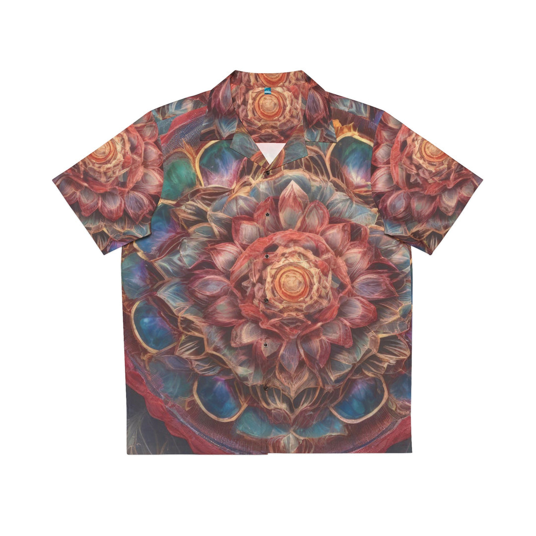 Ethereal Floral Mandala - Men's Hawaiian Shirt - All Over Prints - g(0D·IO) - S - Black -