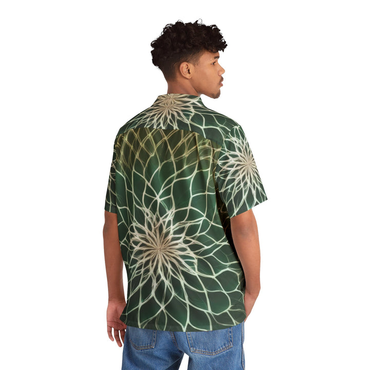 Ethereal Floral Mandala - Men's Hawaiian Shirt - All Over Prints - g(0D·IO) - S - Black -