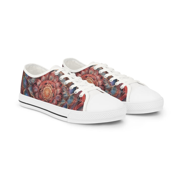 Ethereal Floral Mandala - Men's Lowtop Sneakers - Shoes - g(0D·IO) - US 5 - White sole -