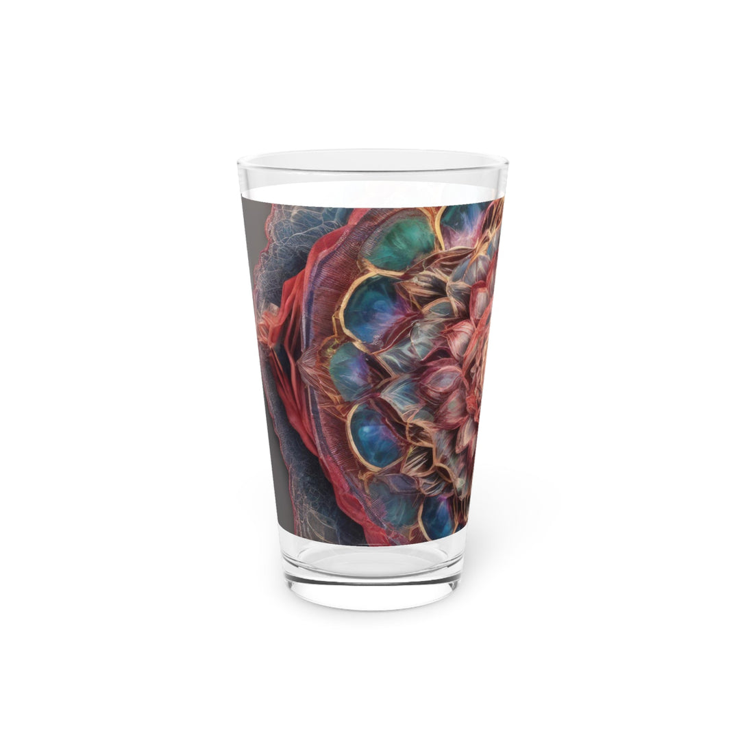 Ethereal Floral Mandala - Pint Glass - Mug - g(0D·IO) - 16oz - -