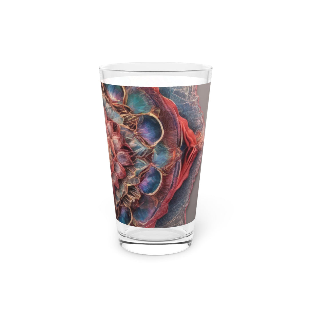 Ethereal Floral Mandala - Pint Glass - Mug - g(0D·IO) - 16oz - -