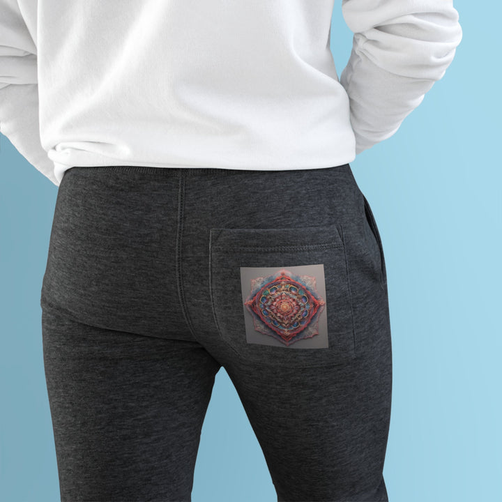 Ethereal Floral Mandala - Premium Fleece Joggers - Trousers - g(0D·IO) - Charcoal Heather - M -