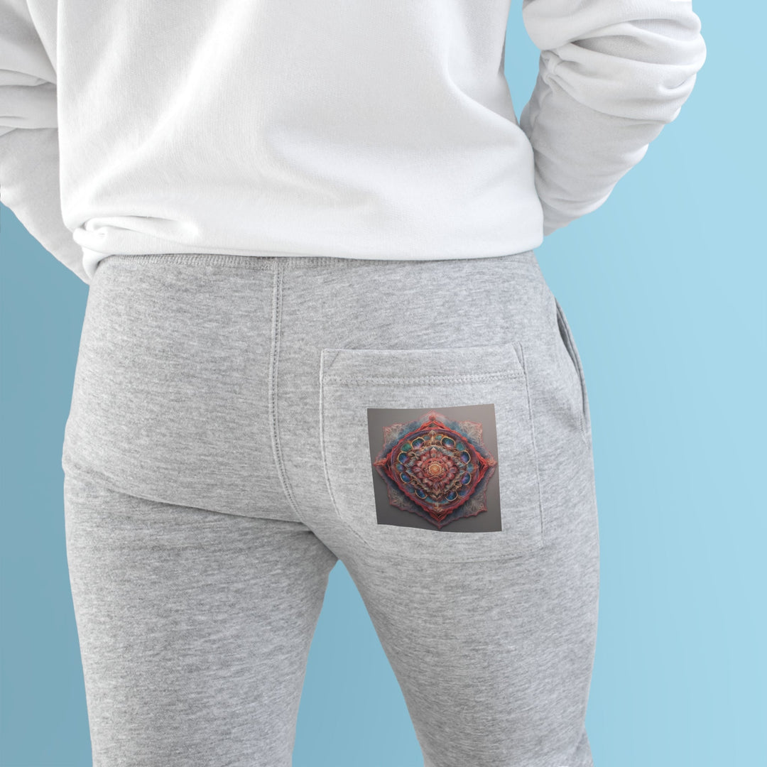 Ethereal Floral Mandala - Premium Fleece Joggers - Trousers - g(0D·IO) - Charcoal Heather - M -