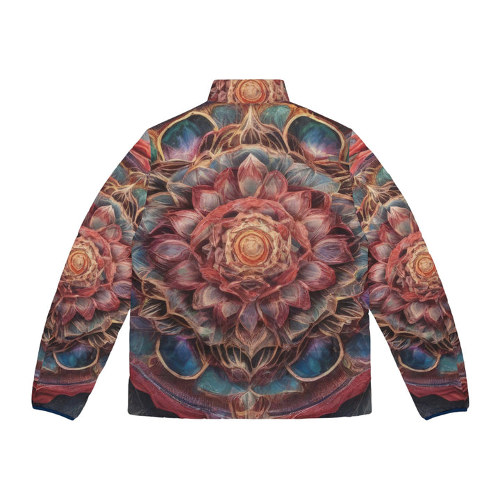 Ethereal Floral Mandala - Puffer Jacket - All Over Prints - g(0D·IO) - S - Black zipper -