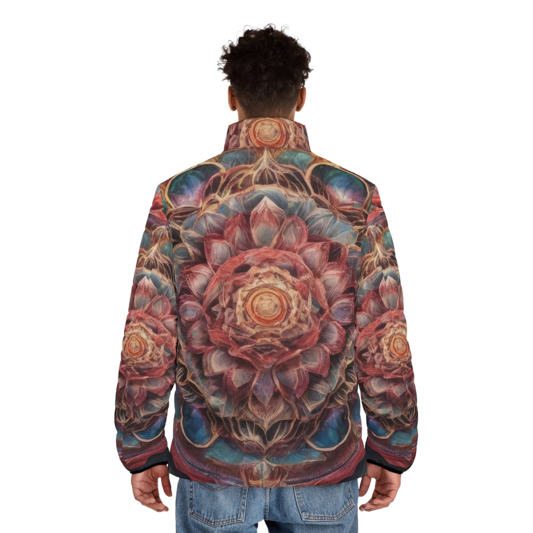 Ethereal Floral Mandala - Puffer Jacket - All Over Prints - g(0D·IO) - S - Black zipper -