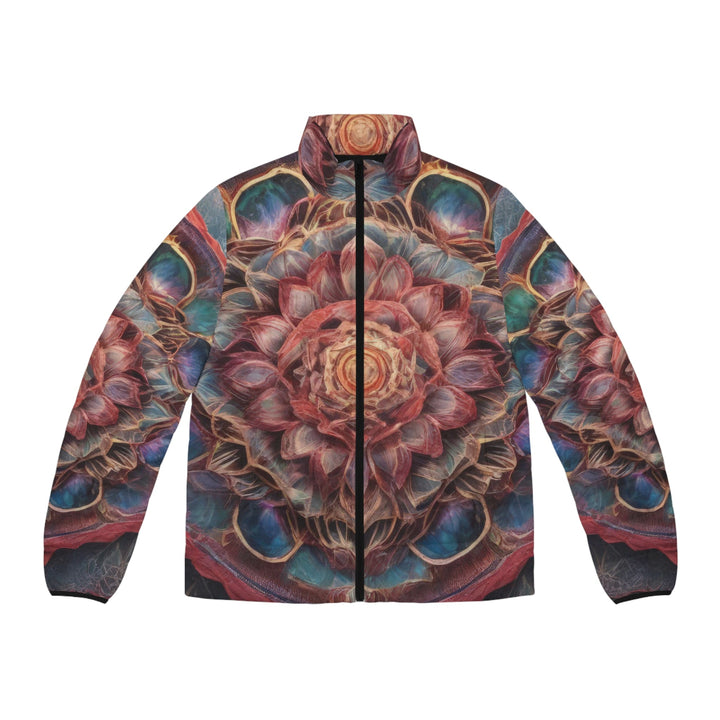 Ethereal Floral Mandala - Puffer Jacket - All Over Prints - g(0D·IO) - S - Black zipper -