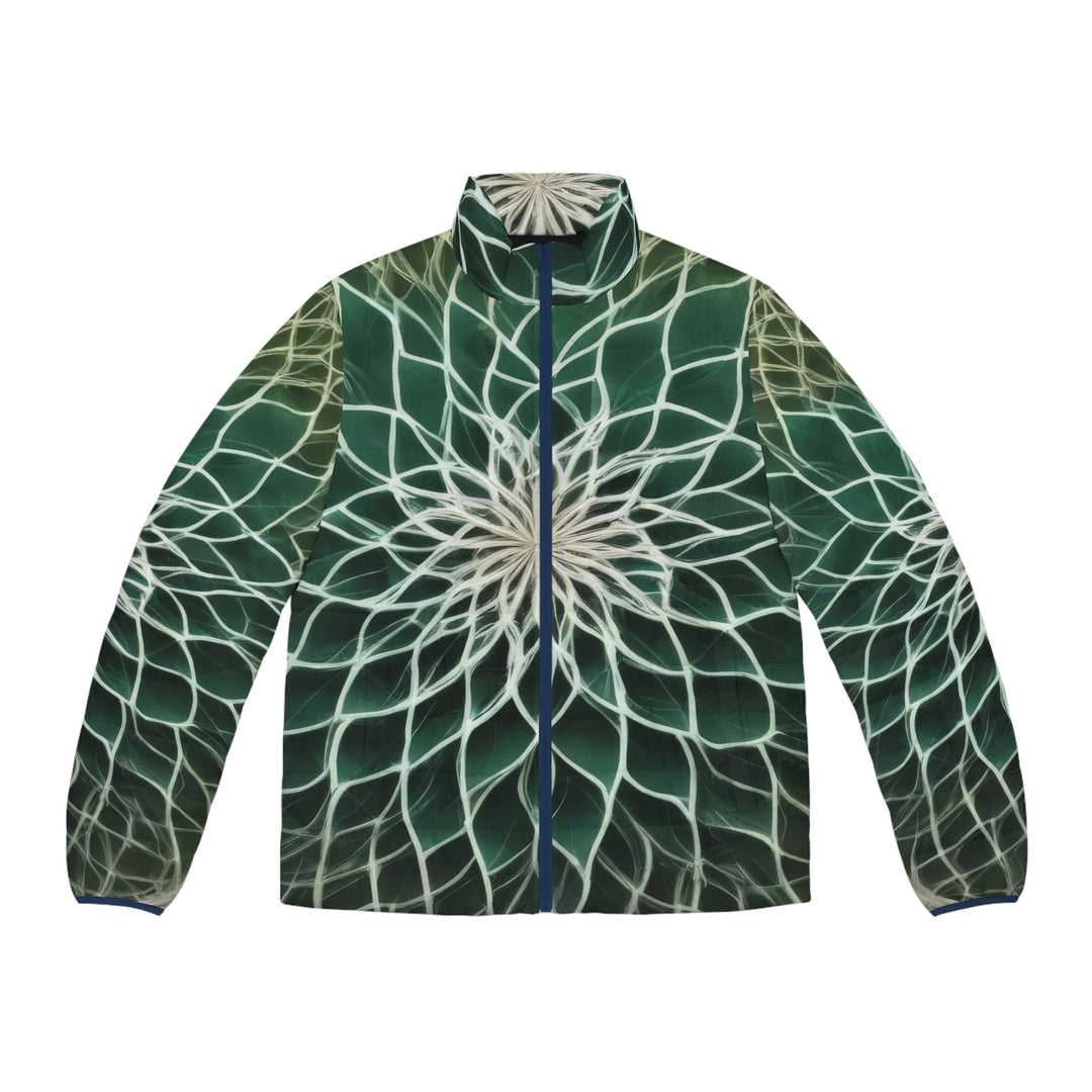 Ethereal Floral Mandala - Puffer Jacket - All Over Prints - g(0D·IO) - S - Dark blue zipper -