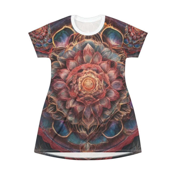 Ethereal Floral Mandala - T-Shirt Dress - All Over Prints - g(0D·IO) - XS - -