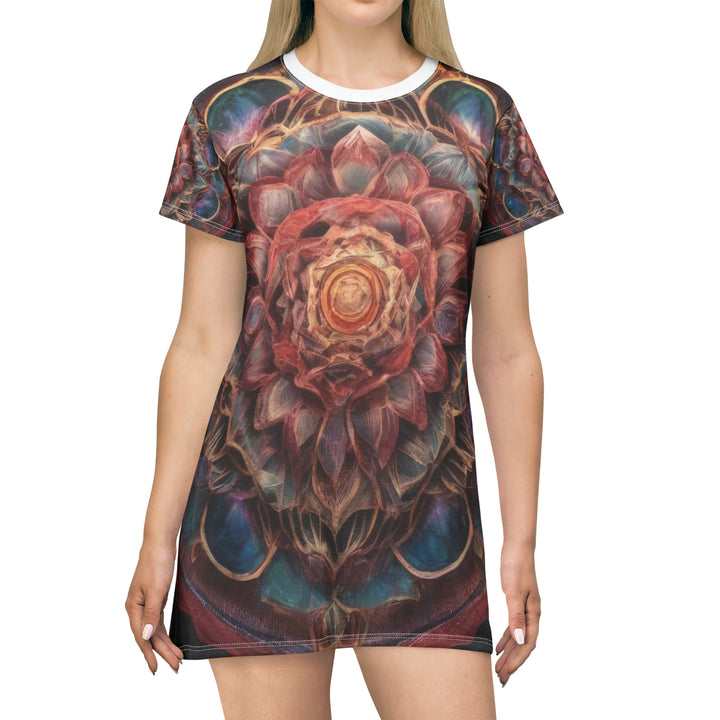 Ethereal Floral Mandala - T-Shirt Dress - All Over Prints - g(0D·IO) - XS - -