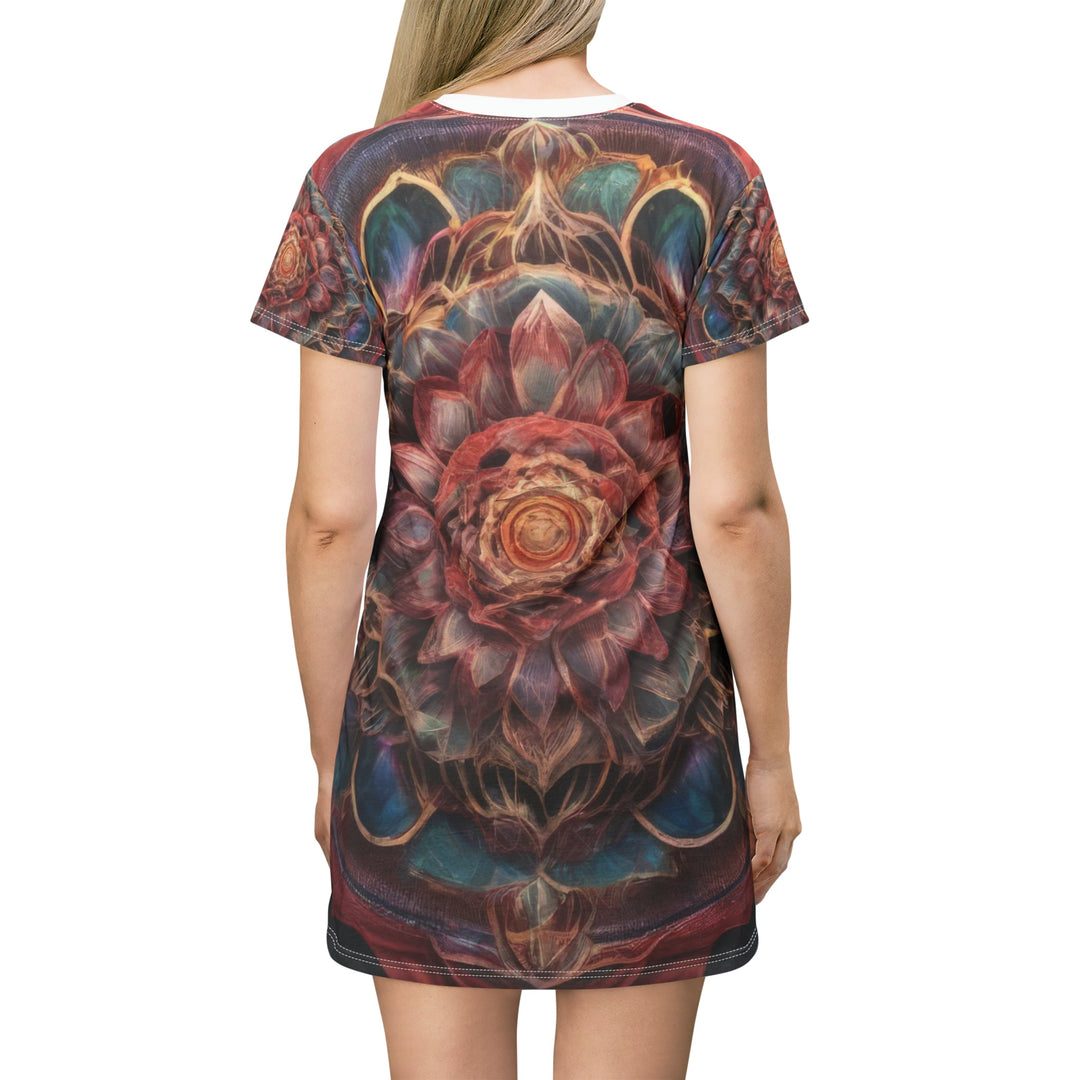 Ethereal Floral Mandala - T-Shirt Dress - All Over Prints - g(0D·IO) - XS - -