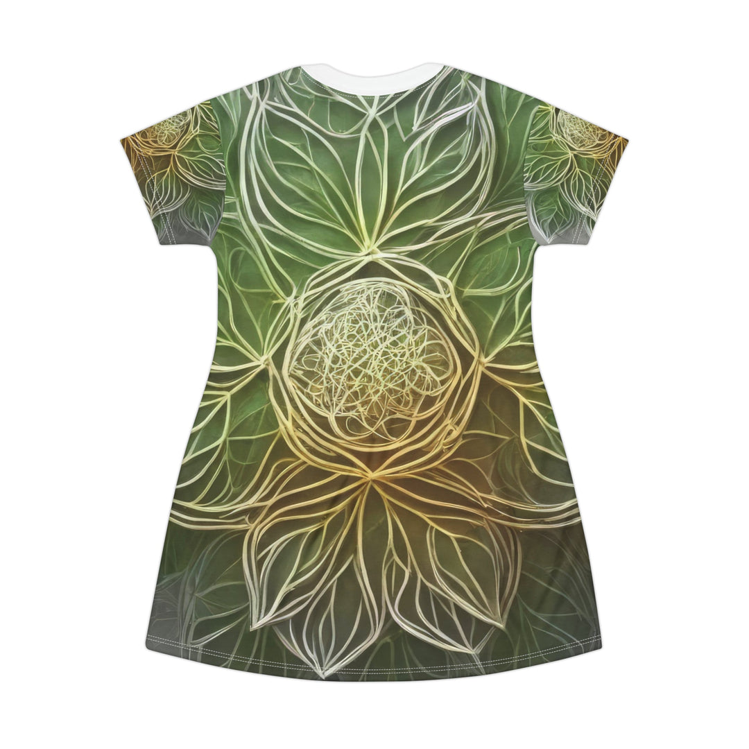 Ethereal Floral Mandala - T-Shirt Dress - All Over Prints - g(0D·IO) - XS - -