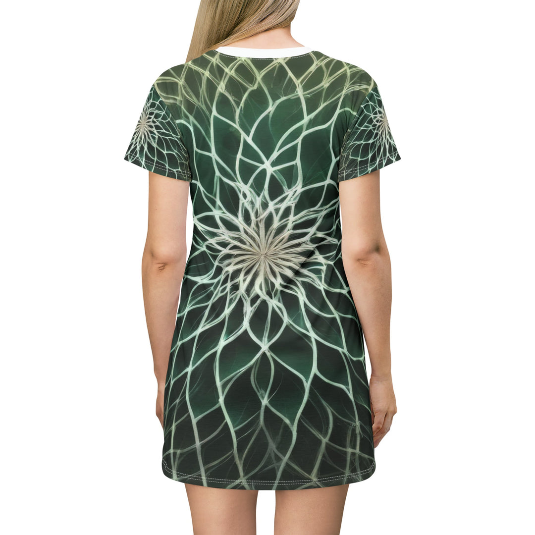 Ethereal Floral Mandala - T-Shirt Dress - All Over Prints - g(0D·IO) - XS - -