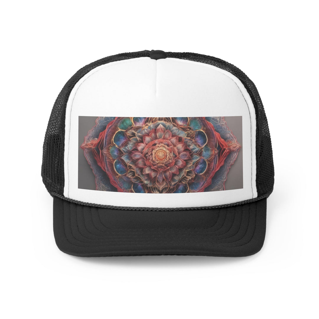 Ethereal Floral Mandala - Trucker Hat - Hats - g(0D·IO) - Black - One size -