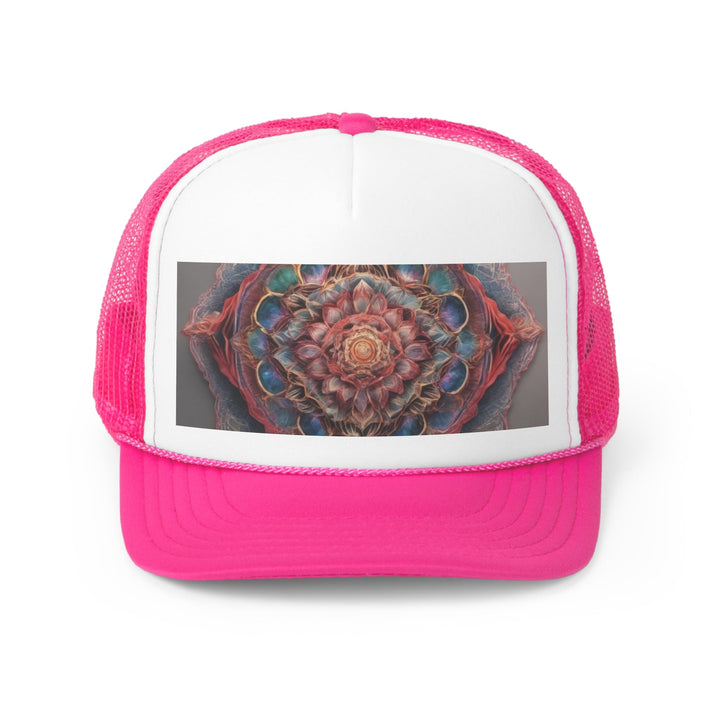 Ethereal Floral Mandala - Trucker Hat - Hats - g(0D·IO) - Pink - One size -