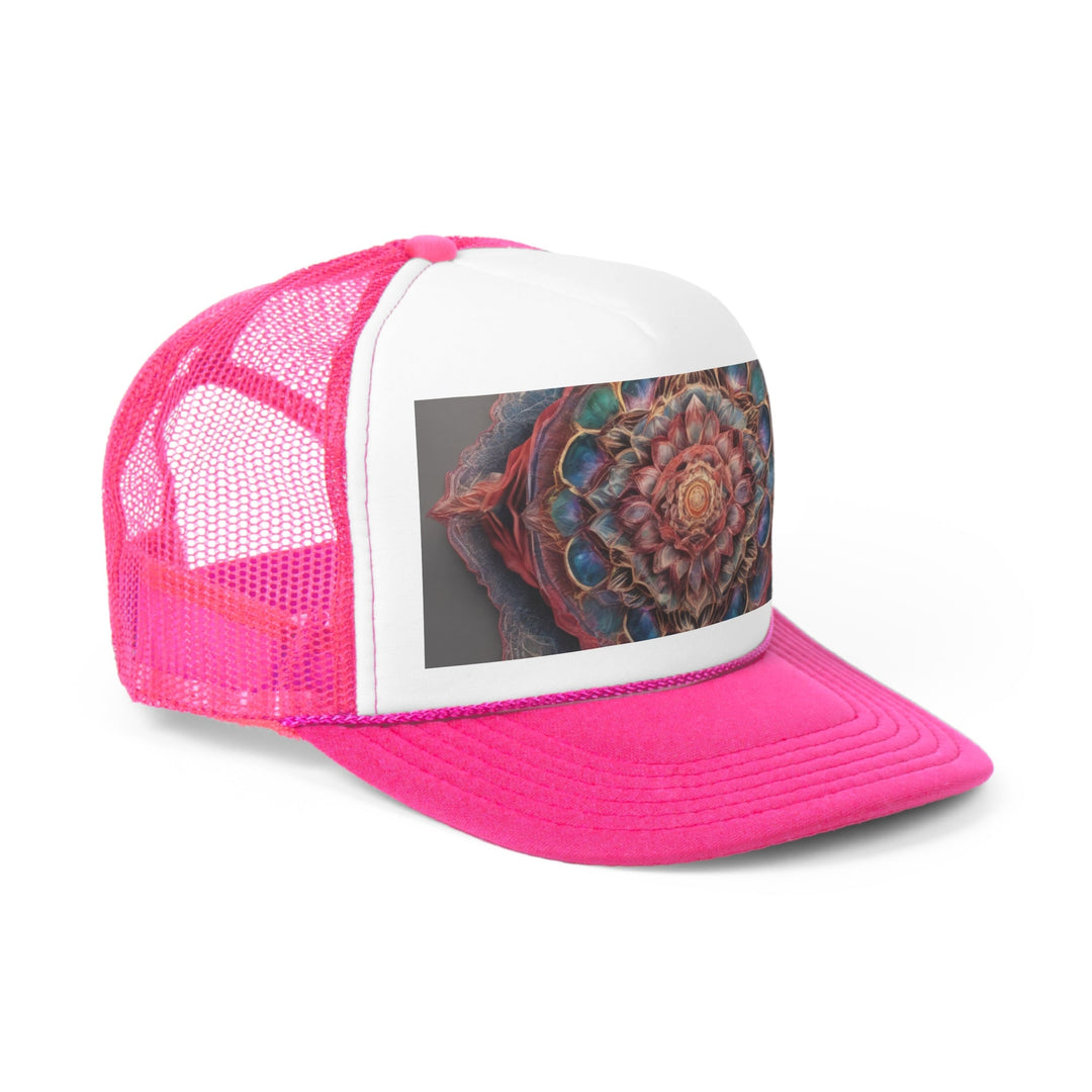 Ethereal Floral Mandala - Trucker Hat - Hats - g(0D·IO) - Pink - One size -