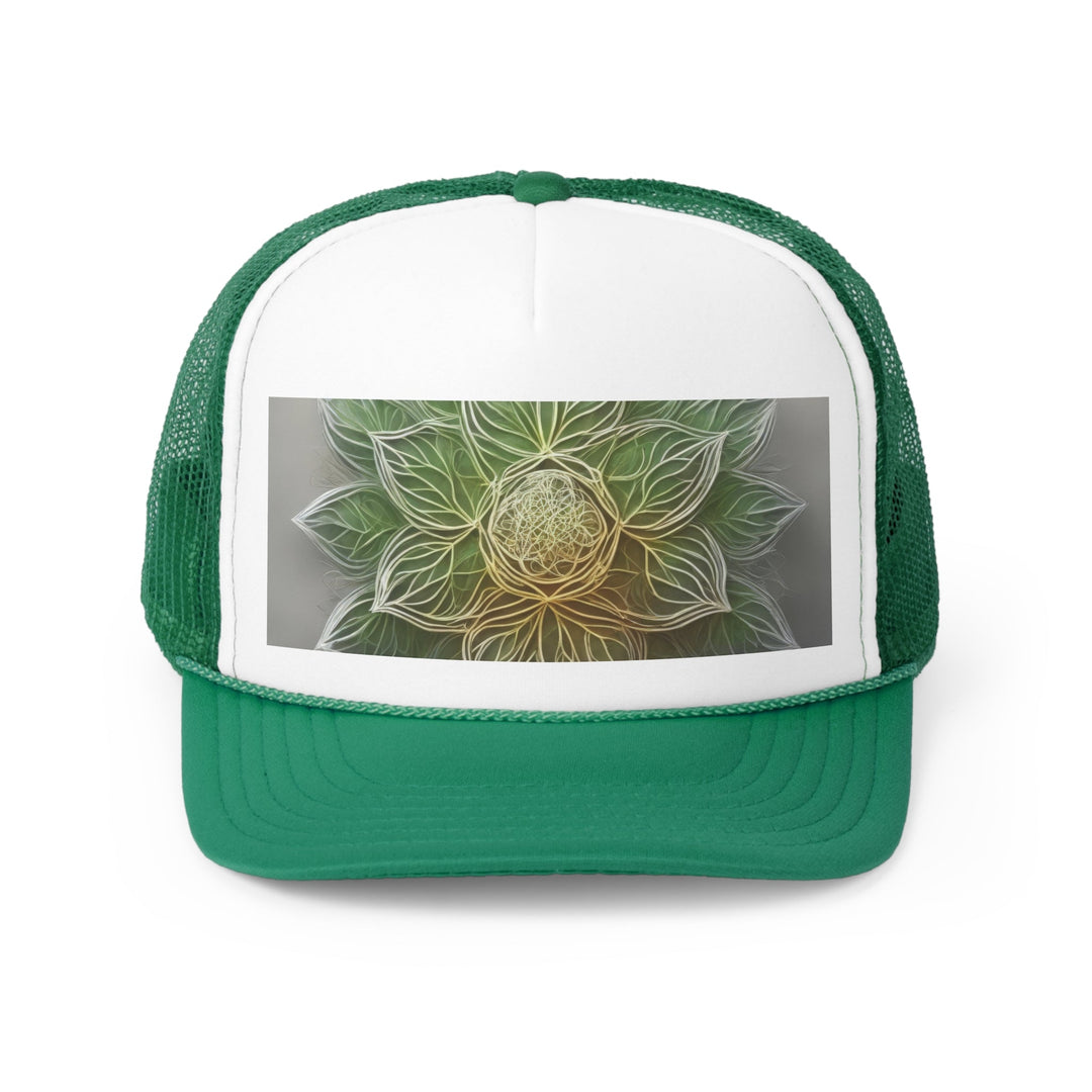 Ethereal Floral Mandala - Trucker Hat - Hats - g(0D·IO) - Green - One size -