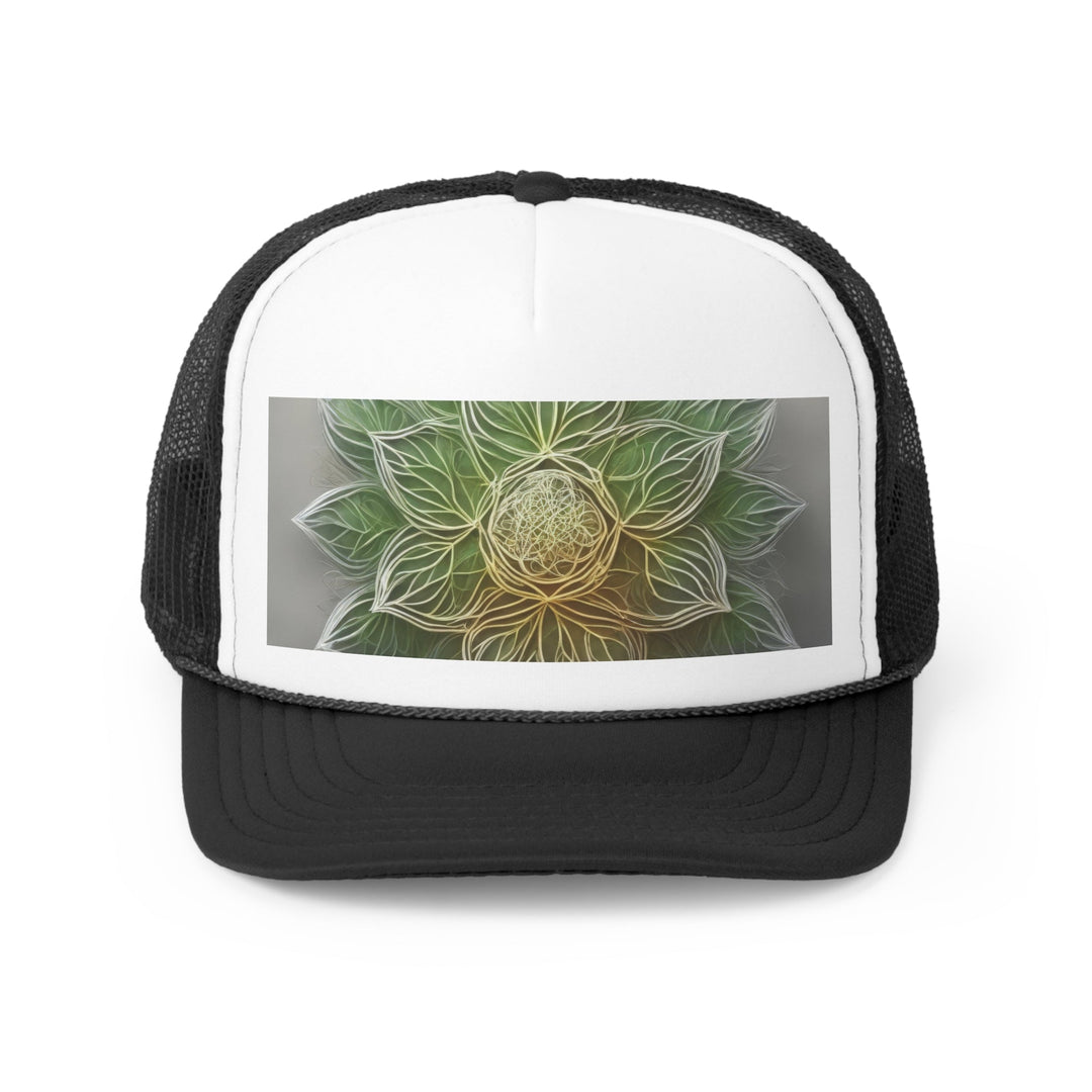 Ethereal Floral Mandala - Trucker Hat - Hats - g(0D·IO) - Black - One size -