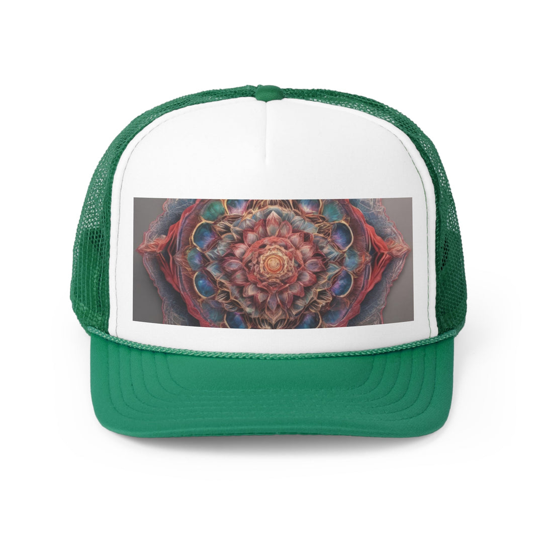 Ethereal Floral Mandala - Trucker Hat - Hats - g(0D·IO) - Green - One size -