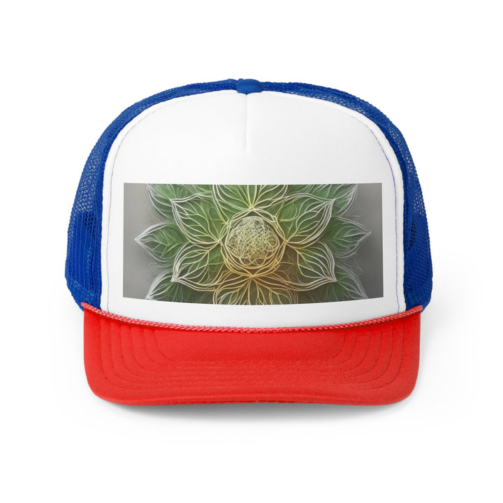 Ethereal Floral Mandala - Trucker Hat - Hats - g(0D·IO) - Blue/Red - One size -