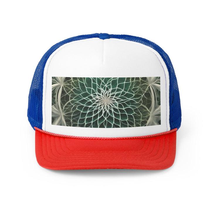 Ethereal Floral Mandala - Trucker Hat - Hats - g(0D·IO) - Blue/Red - One size -