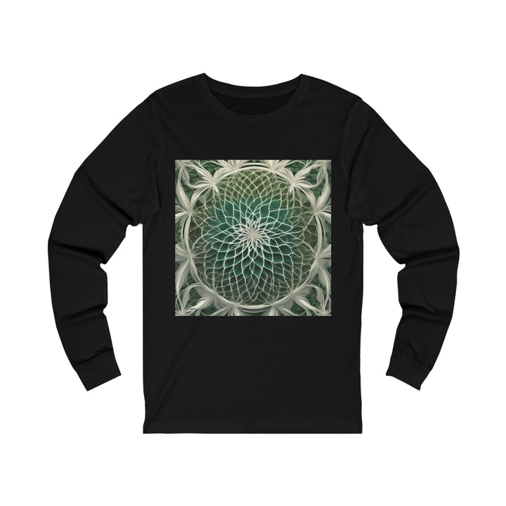 Ethereal Floral Mandala - Unisex Jersey Long Sleeve Tee - Long-sleeve - g(0D·IO) - S - Black -