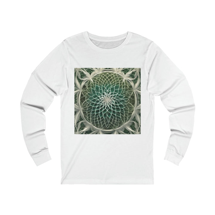 Ethereal Floral Mandala - Unisex Jersey Long Sleeve Tee - Long-sleeve - g(0D·IO) - S - White -