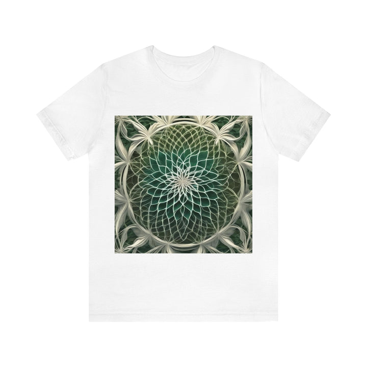 Ethereal Floral Mandala - Unisex Jersey Short Sleeve Tee - T-Shirt - g(0D·IO) - White - S -