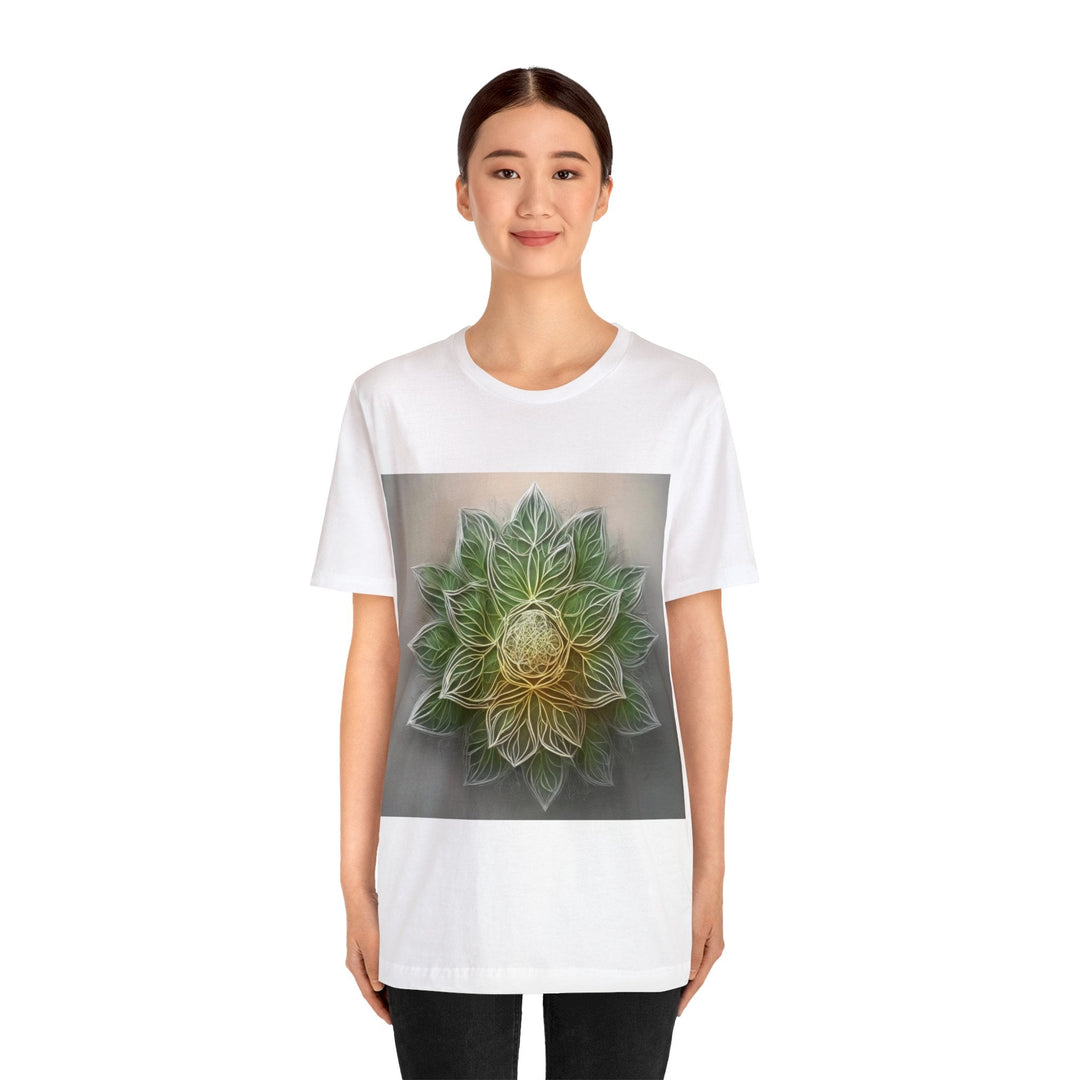 Ethereal Floral Mandala - Unisex Jersey Short Sleeve Tee - T-Shirt - g(0D·IO) - Black - S -