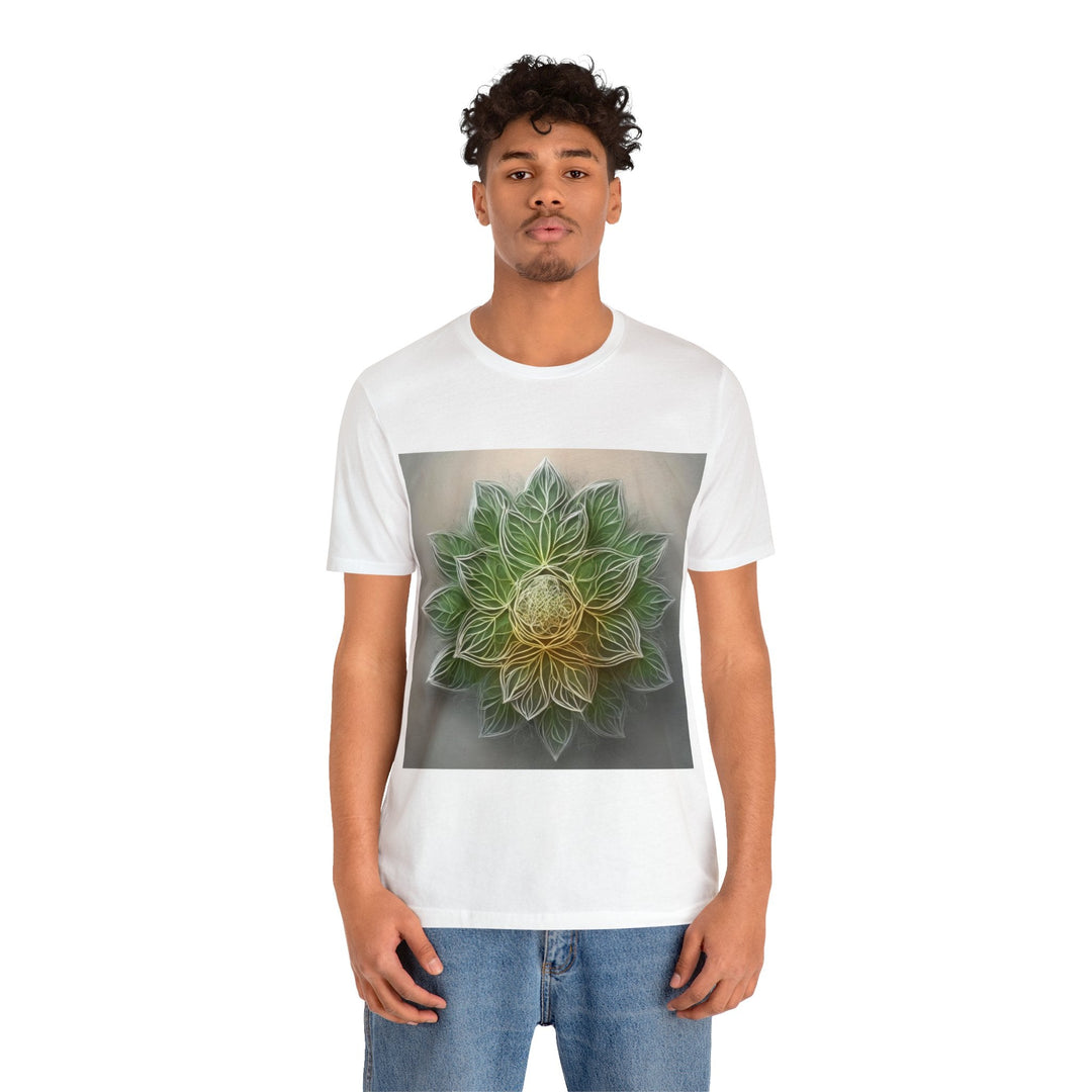 Ethereal Floral Mandala - Unisex Jersey Short Sleeve Tee - T-Shirt - g(0D·IO) - Black - S -