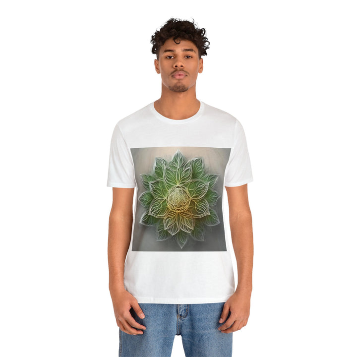 Ethereal Floral Mandala - Unisex Jersey Short Sleeve Tee - T-Shirt - g(0D·IO) - Black - S -