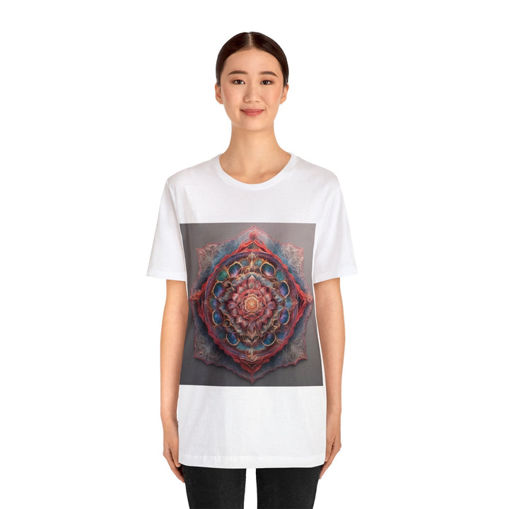 Ethereal Floral Mandala - Unisex Jersey Short Sleeve Tee - T-Shirt - g(0D·IO) - Black - S -