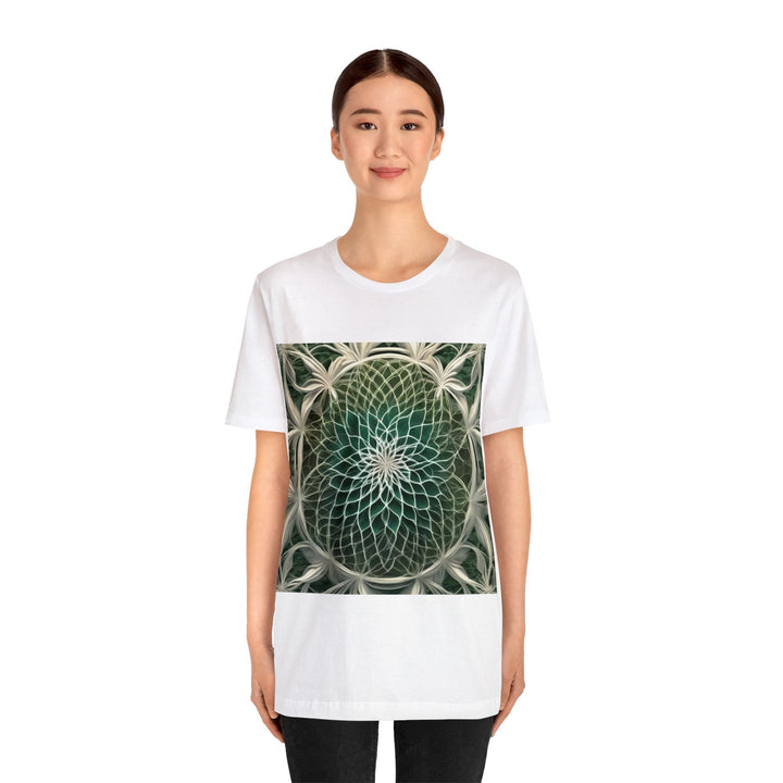 Ethereal Floral Mandala - Unisex Jersey Short Sleeve Tee - T-Shirt - g(0D·IO) - Black - S -