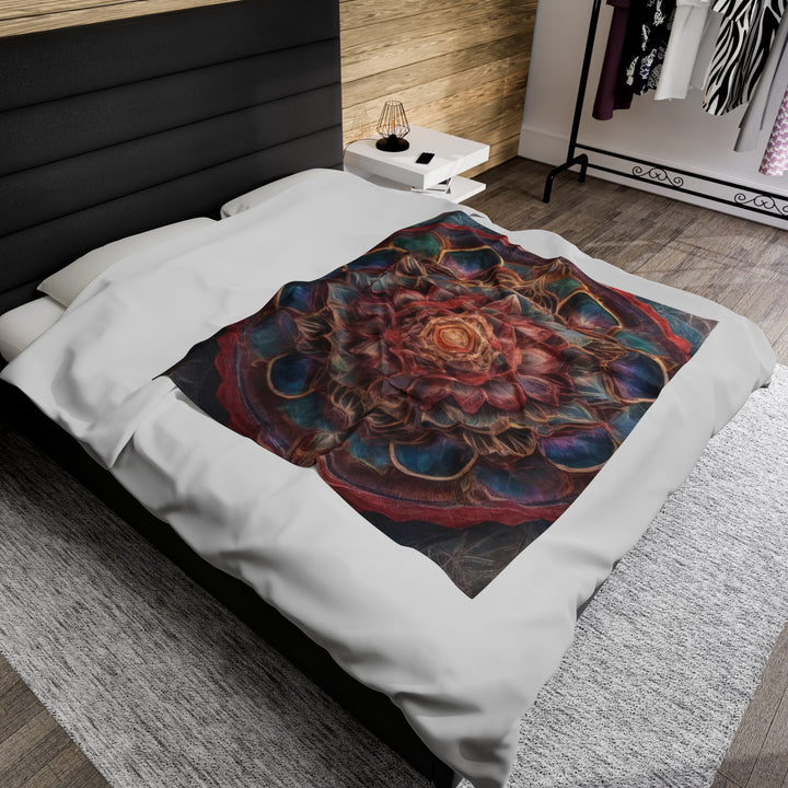 Ethereal Floral Mandala - Velveteen Plush Blanket - All Over Prints - g(0D·IO) - 30" × 40" - -