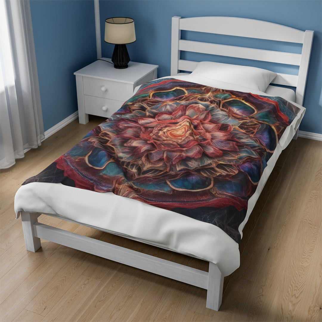 Ethereal Floral Mandala - Velveteen Plush Blanket - All Over Prints - g(0D·IO) - 30" × 40" - -