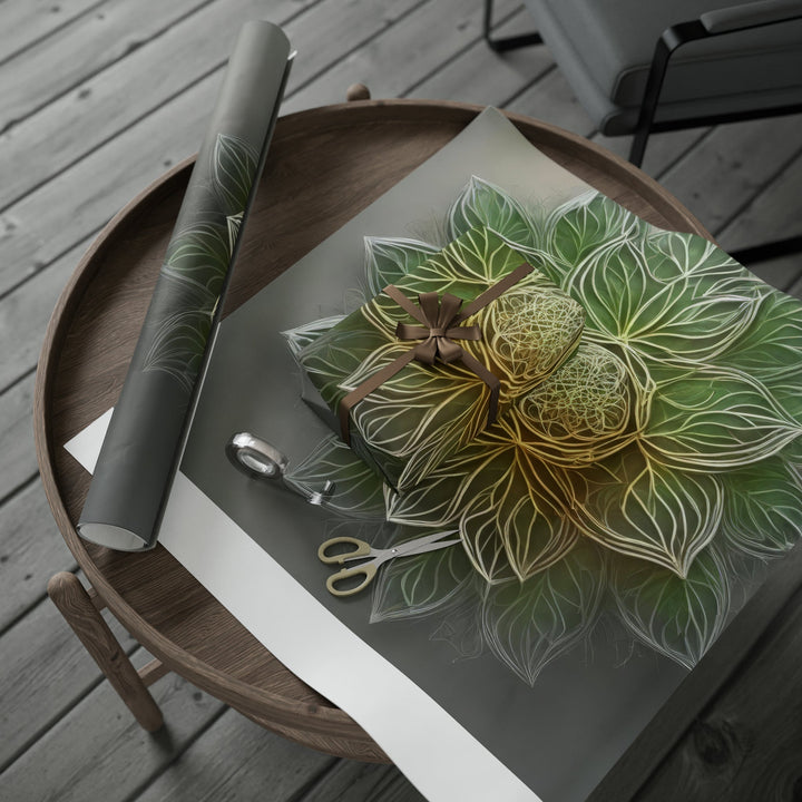 Ethereal Floral Mandala - Wrapping Paper - Home Decor - g(0D·IO) - 30'' x 72'' - Matte -