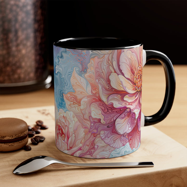 Ethereal Floral Whirl - Accent Coffee Mug - Mug - g(0D·IO) - Pink - 11oz -