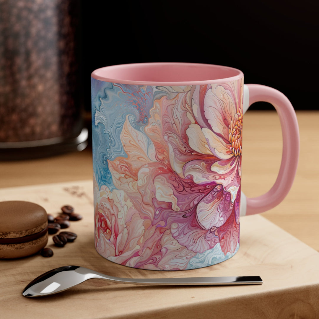 Ethereal Floral Whirl - Accent Coffee Mug - Mug - g(0D·IO) - Pink - 11oz -