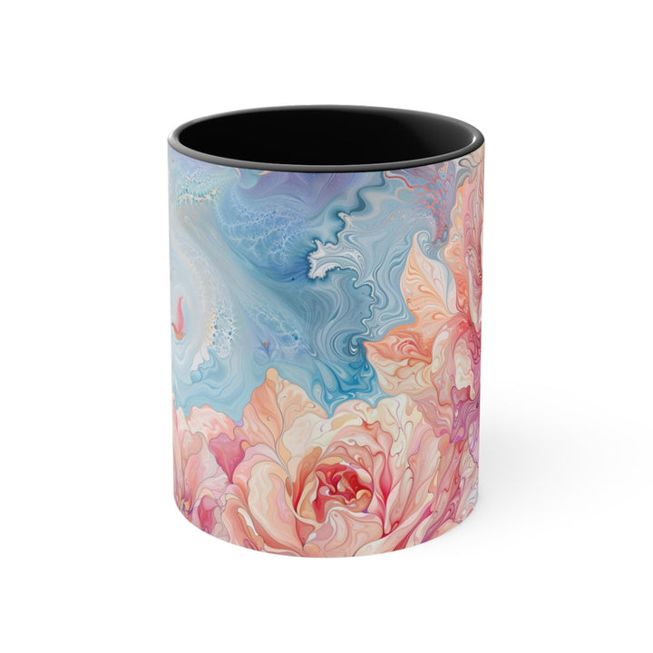 Ethereal Floral Whirl - Accent Coffee Mug - Mug - g(0D·IO) - Black - 11oz -