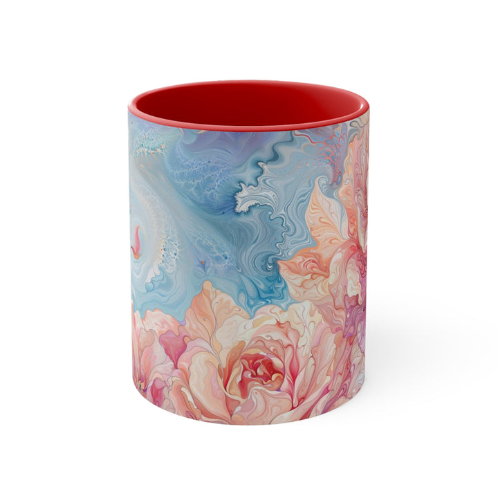 Ethereal Floral Whirl - Accent Coffee Mug - Mug - g(0D·IO) - Red - 11oz -