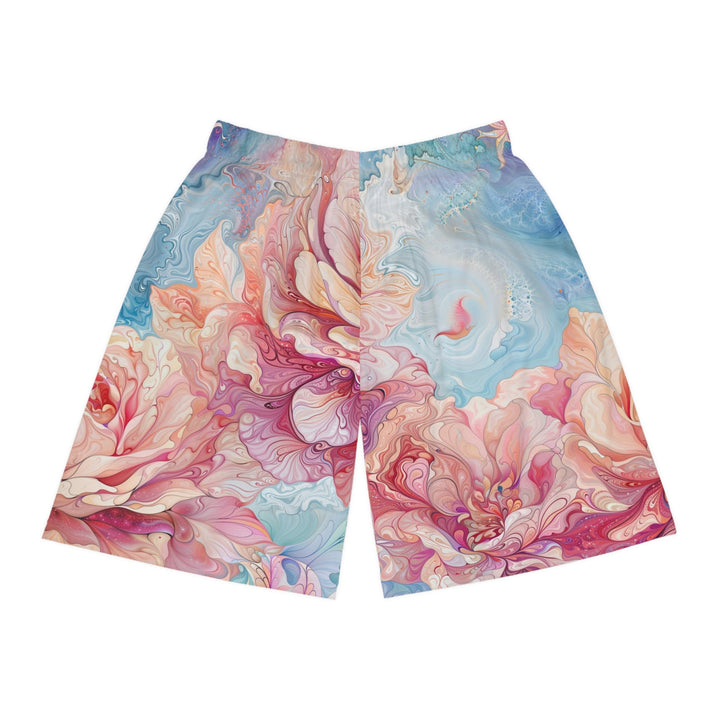 Ethereal Floral Whirl - AOP Basketball Shorts - All Over Prints - g(0D·IO) - Seam thread color automatically matched to design - XS -