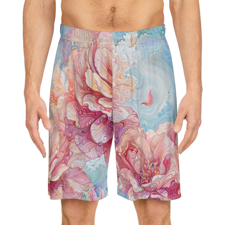 Ethereal Floral Whirl - AOP Basketball Shorts - All Over Prints - g(0D·IO) - Seam thread color automatically matched to design - XS -